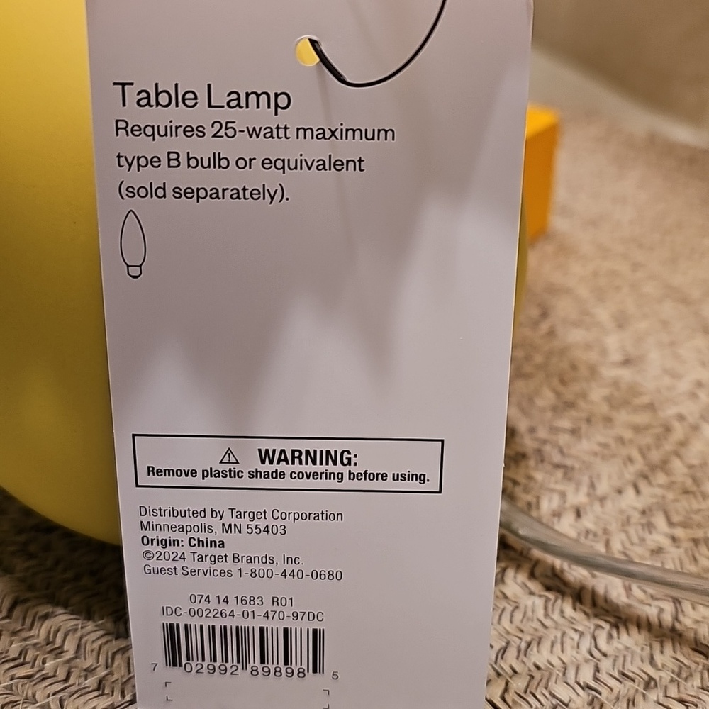 Room Essentials 10in. Sunflower Yellow Table Lamp - Picture 3 of 12